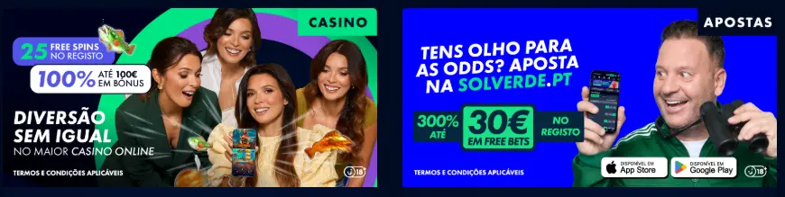Secção de promoções e recompensas do casino