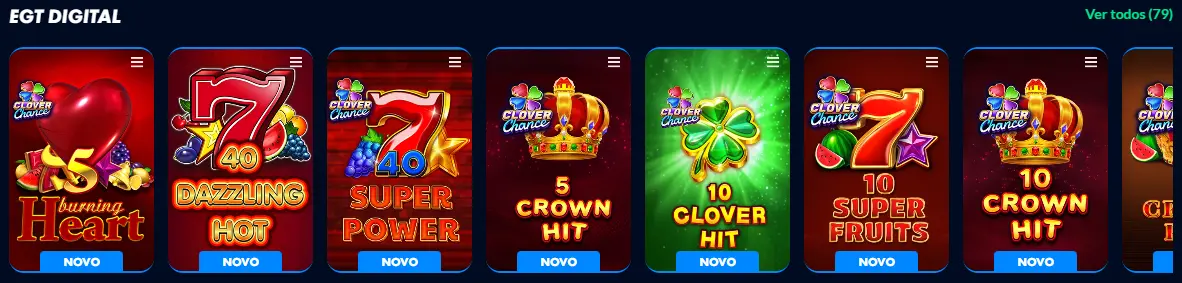 Biblioteca de jogos de mesa, slots e casino ao vivo